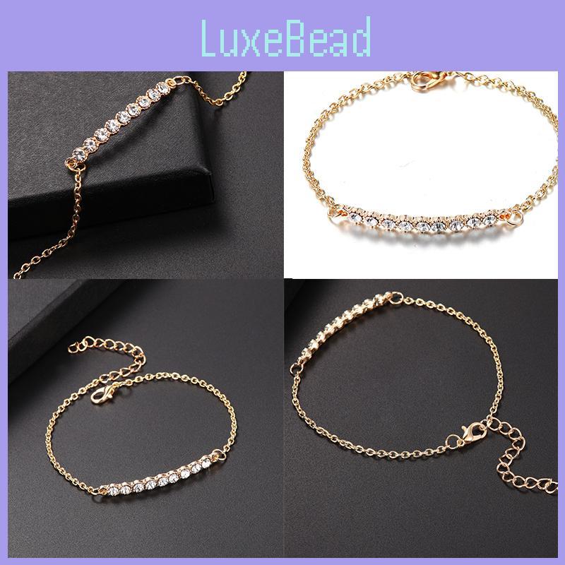 Elegant Women's Rhinestone Gold Plated Chain Bracelet With Classic Design
