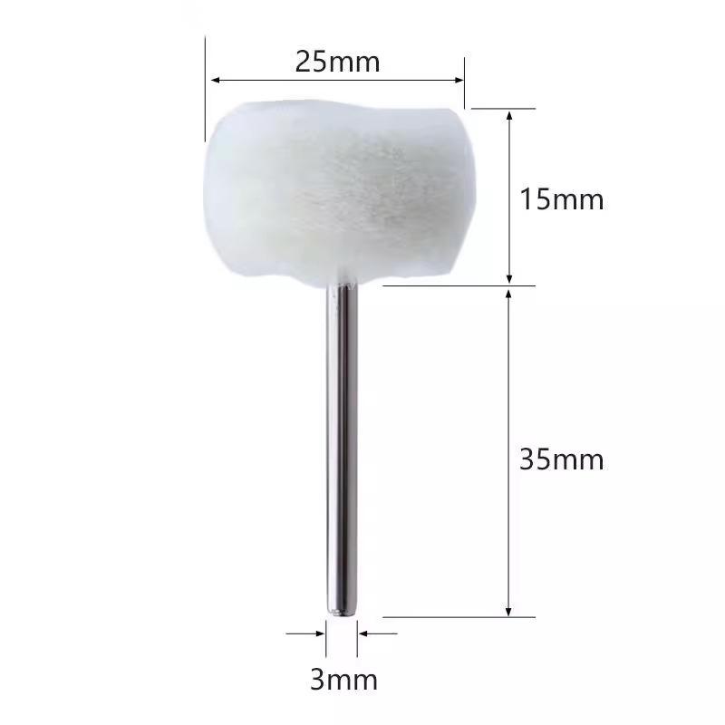 10 buc. Tijă de 3 mm Montată Lână Moale Bumbac Fin Roată de Lustruire Pentru Kit de Lustruire Sau Mini Burghiu