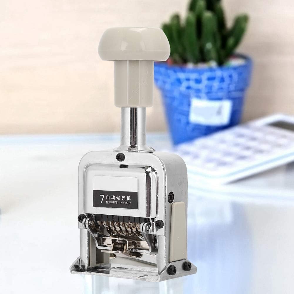 Auto Number Stamp,Numbering Stamp Automatic Bates Machine Numerator Machine,7 Digits,Stamps Print Kits,Numbering Machine Office Equipment School