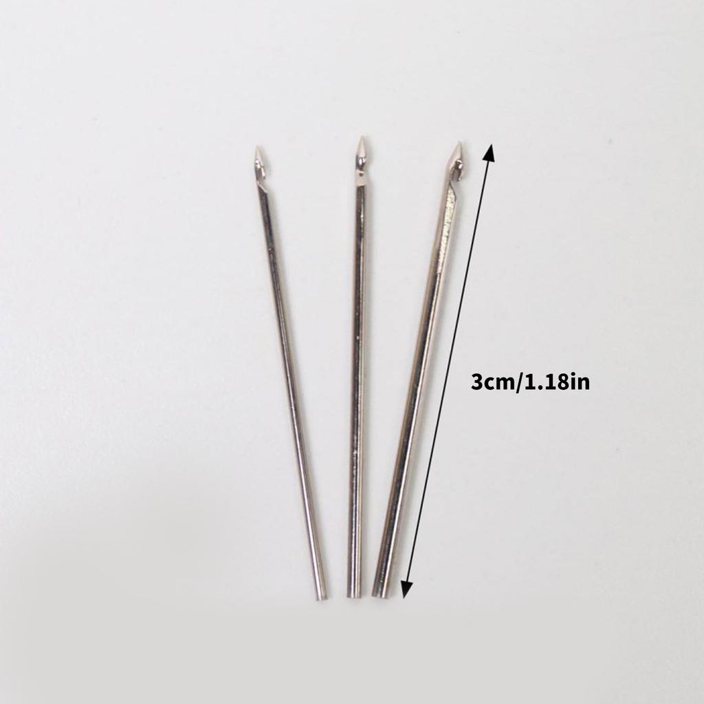 Embroidery Hook Wood Handle Includes Needle (0.8mm 1.0mm 1.2mm) Embroidery Crochet Hook for Sequins Beading Knitting