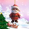 Jul Jultomte Ornament 2D Akryl Julgran Hängande Dekoration för Dörr Fönster Vägg Träd Festdekor