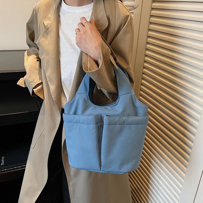 Multi-Color Fabric Handheld Tote Bag Lightweight Spacious Casual Daily Use Bag