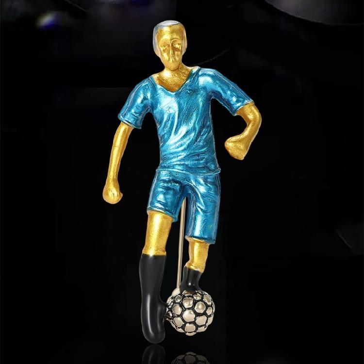 Vibrant Soccer Enamel Brooch Football Player Jewelry Elegant Clothing Accessory For Outfit Enhancement