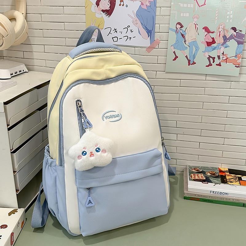 Korean Style School Backpack With Letter Embroidery Design For Students And Commuters