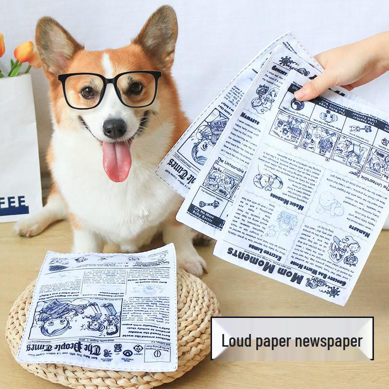 Corgi Teddy Puppy Interactive Crinkle Paper Toy - Bite-Resistant Molar Sounding Newspaper for Boredom Relief