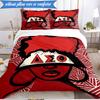 3PCS Delta Sigma Theta Bedding Set 2D Printing (Includes 1 Duvet Cover + 2 Pillowcases Coreless), Bedroom decor,Fan Gift