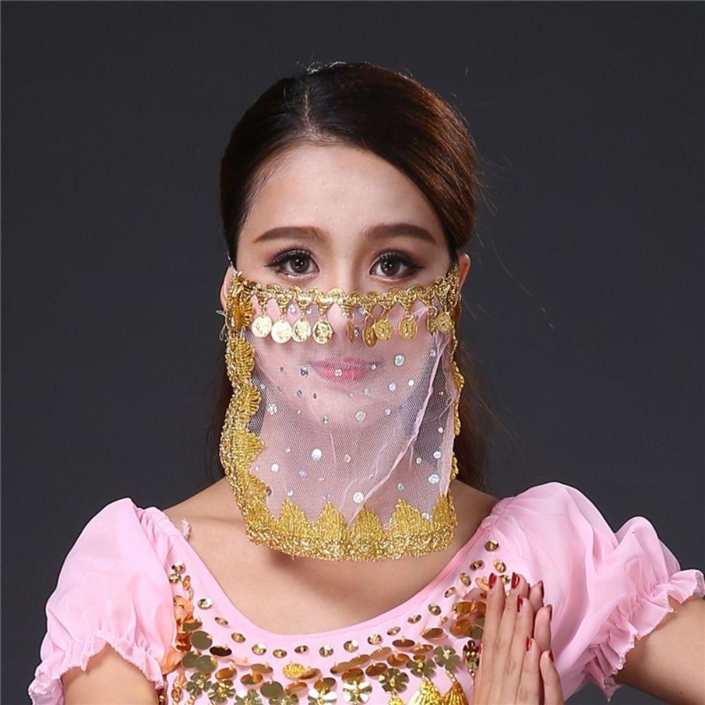 Multiple Colors Belly Dance Veil Polyester Dance Performance Accessories  Women
