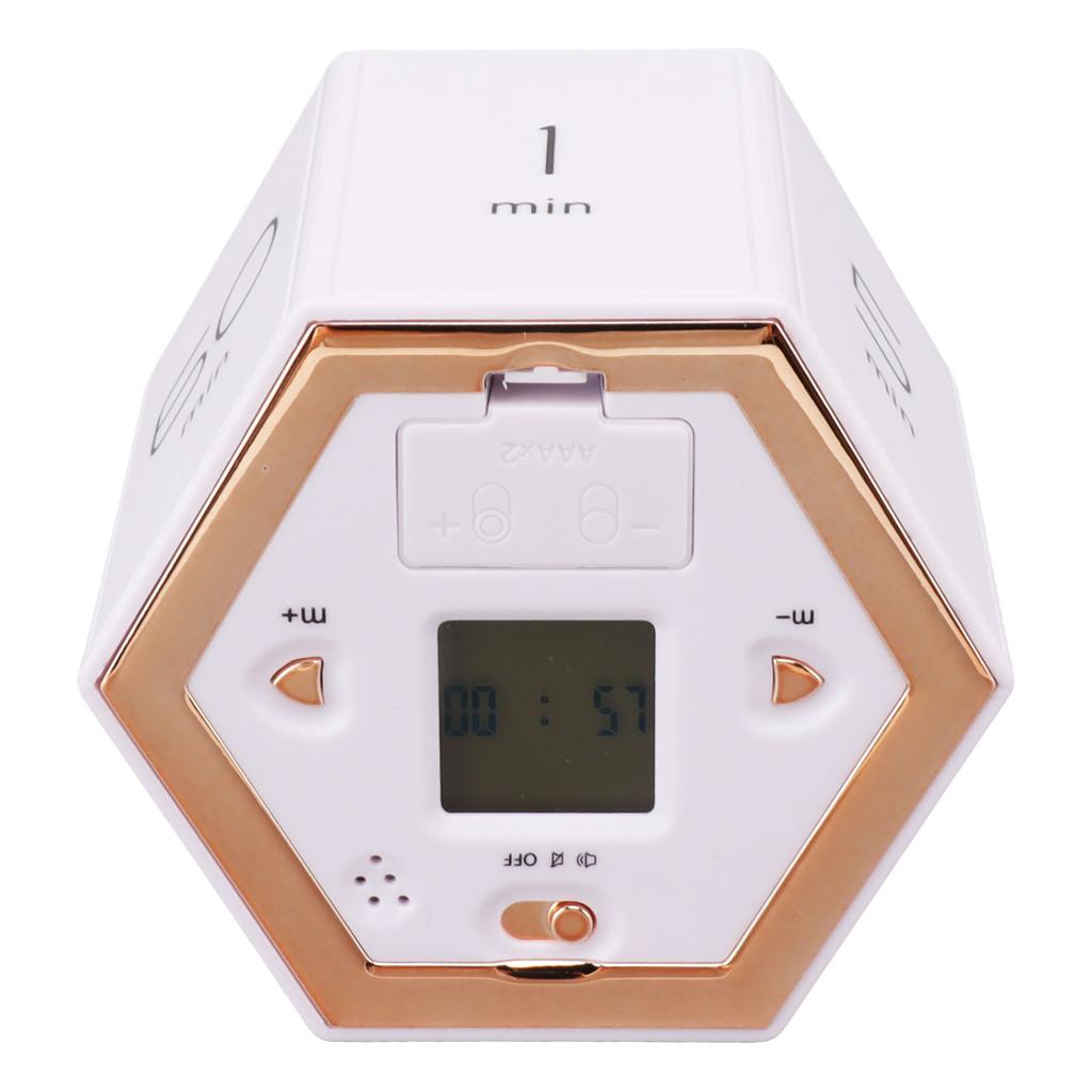 Hex Flip Timer with Mute Alarm Function Magnetic Time Management Cube Timer with LCD Screen for Cooking Studying Working