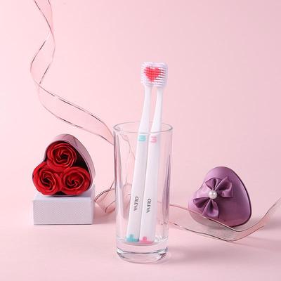 2 sztuki Miękka Szczoteczka do Zębów Serce Para Szczoteczka do Zębów Przyjazna dla Środowiska Szczoteczka dla Dorosłych Higiena Jamy Ustnej Niezbędne w Podróży