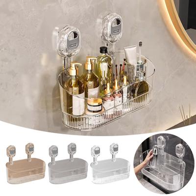 No-Drill Bathroom Suction Storage Box, Large Capacity & Strong Load-Bearing