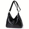 Hobo-Tasche mit großem Fassungsvermögen, schlichte, modische Umhängetasche aus einfarbigem PU-Leder, trendige, vielseitige Schultertasche und Geldbörse für Damen