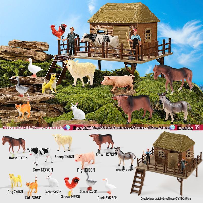 Playhouse Simulation Animal Model Toys for Early Education, Ages 1-3+ - Ideal Birthday Gift for Boys and Girls.