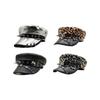 Modische PU-Leder-Barettmütze für Damen für den täglichen Gebrauch Nietenbesetzte Trucker-Kappe für Streetwear Punk-Thema Kappe Kopfschmuck