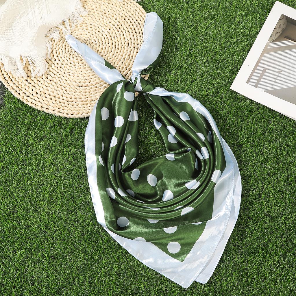 Floral Print Square Hair Scarf Headband for Women Hijab Hair Bands 90cm Female Satin Shawl Ribbon Foulard Neckerchief Headband