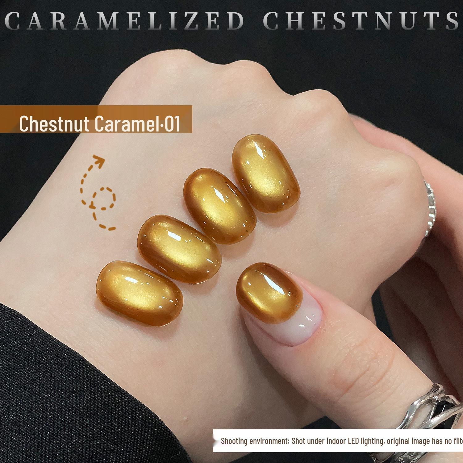 Набор Гель-лаков  Скипетр  Каштан Карамель Кошачий Глаз - 6 Популярных Цветов, Стойкий, Полупрозрачный