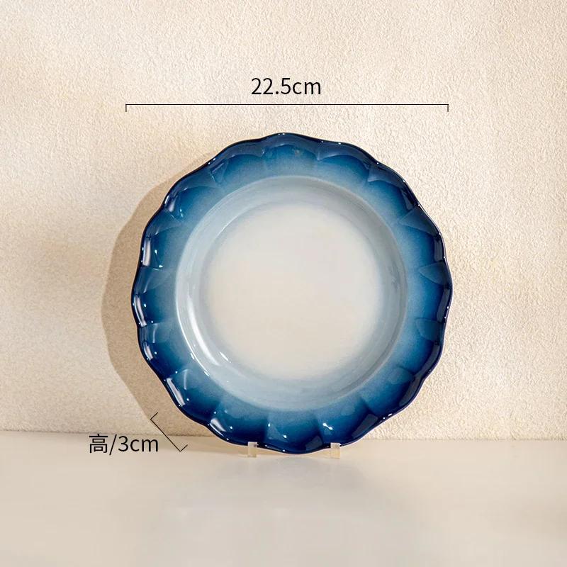 Retro Creative Ceramic Plate Light Luxury Hotel Restaurant Delicious Dishes Dining Plates Modern Style Premium Tableware