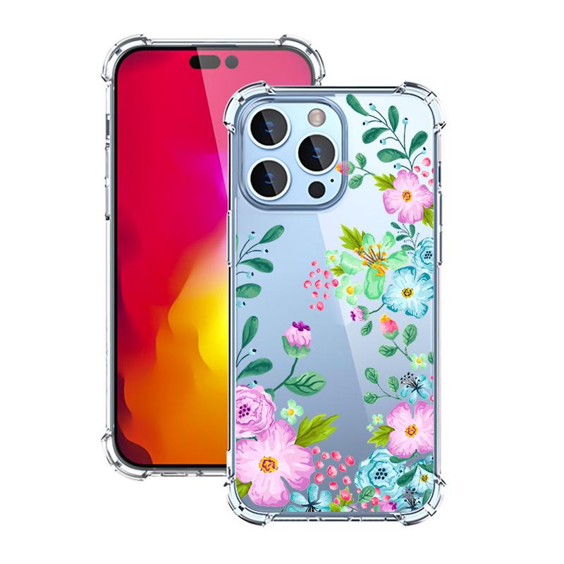 Чехол National Trend Anti-Fall TPU с рисунком подсолнуха для iPhone 15 Pro Max iPhone 16 Pro