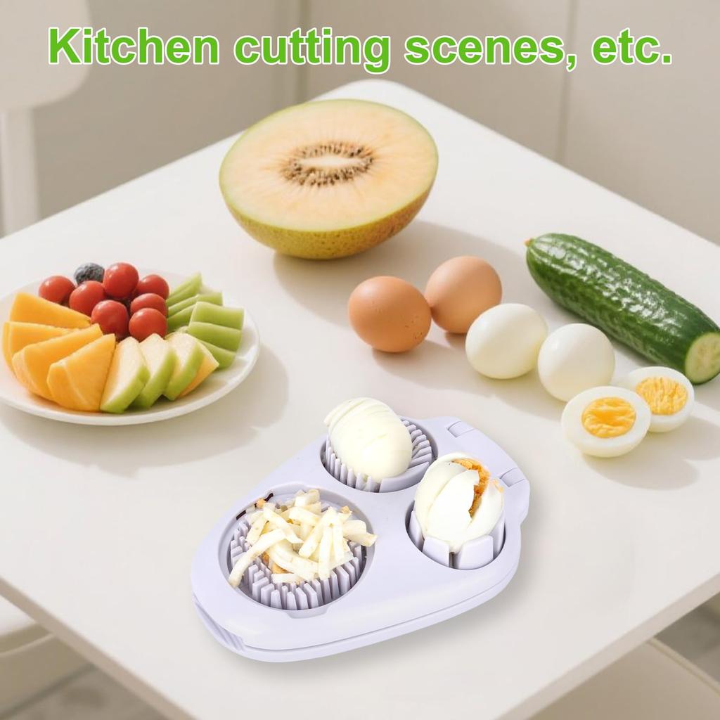 3in1 Creative Egg Slicer Hard Boiled Eggs Slicers Kitchen Food Slicers Fruit Vegetable Manual Slicers Household Kitchen Supplies