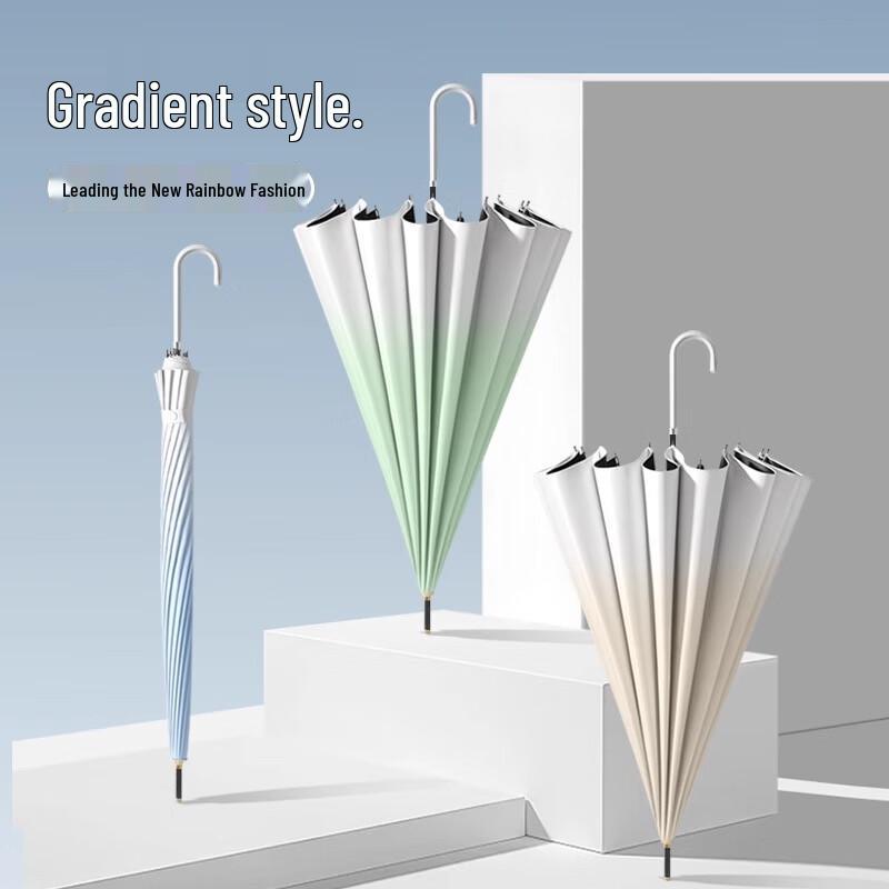 MAYDU 16-Rib Windproof Long Handle Sun/Rain Umbrella