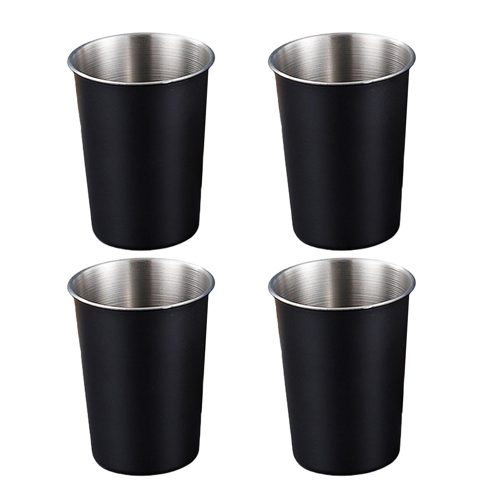 

Упаковка из 4 шикарных стаканов для питья из нержавеющей стали для детей, прочные металлические стаканы для кемпинга и повседневного использования 260