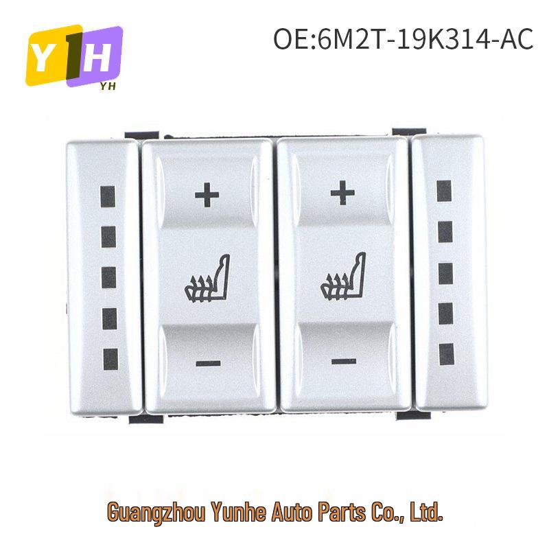 6M2T-19K314-AC compatible Ford seat heating button switch control M2T19K314AC in black/white.
