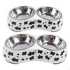 Cat Bowl Double Feeding Station Stainless Steel with Separate Chambers And Stable