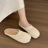 Fashion SUOJIALUN 2025 Summer New Women Slipper Fashion Split Toe Slip On Ladies Casual Mules Shoes Soft Flat Heel Outdoor Dress Slides