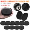 Universal Earphones Case Oval Storage Bag Headphones PU Storage Box Black Portable Hold Storage Box For KZ BA10 AS10 ES4
