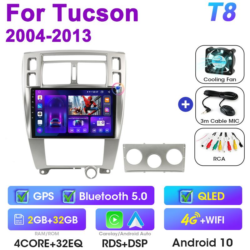 2 Din Android 12 Car Radio For Hyundai Tucson 2004 -2013 Multimedia Video Player Navigation GPS 4G WIFI Carplay Stereo Head Unit