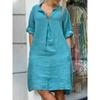 TIFICY Moda feminina primavera outono cor sólida estampa manga comprida decote em v cintura solta vestidos casuais
