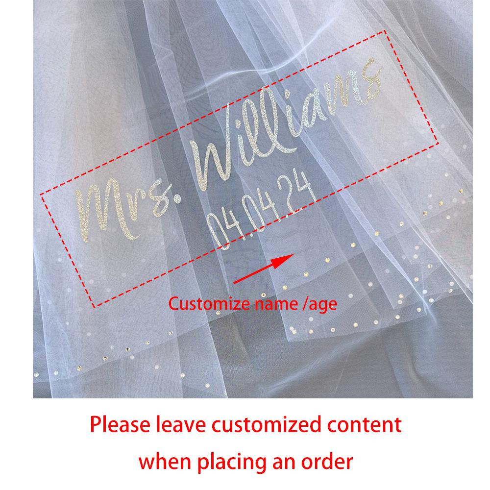 

Personalised Bridal Shower Vei Bachelorette Party Future Mrs. Veil Wedding Engagement Decor Hair Accessories Bridal Shower Gift 1pcs 80cm
