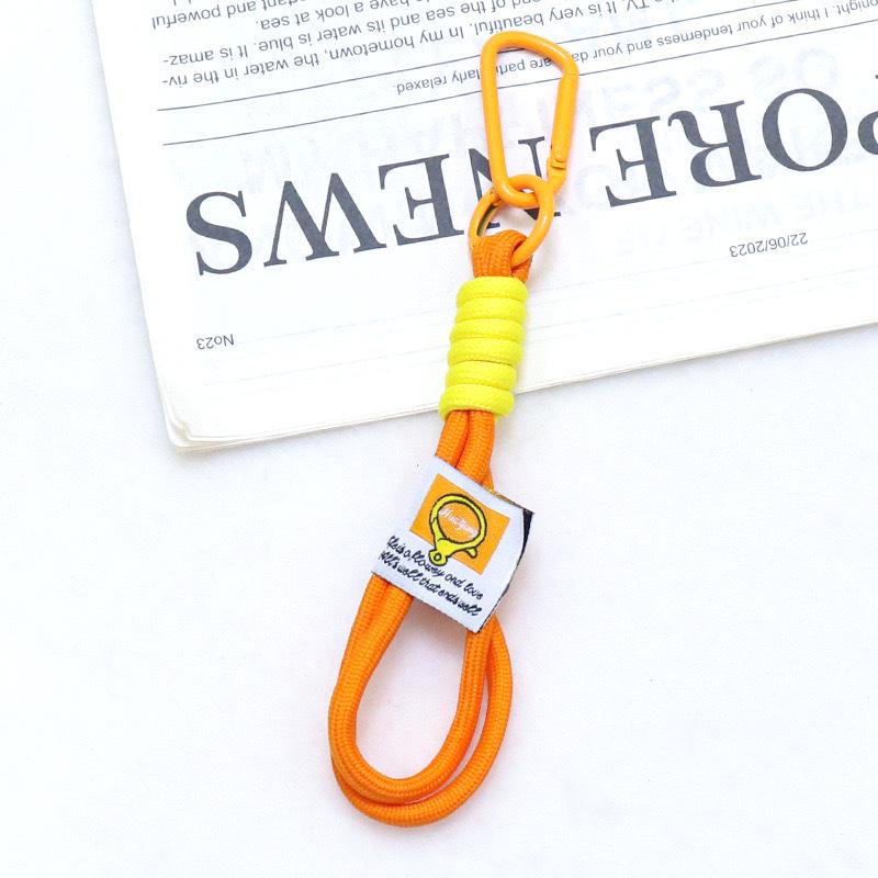 Double-Layer Woven Keychain Bag with Carabiner Pendant for DIY Hanging