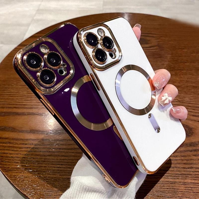 Custodia Per IPhone 16 Pro Max Con Specchio E Anello Magnetico – Bordo Ondulato Curly – Donna