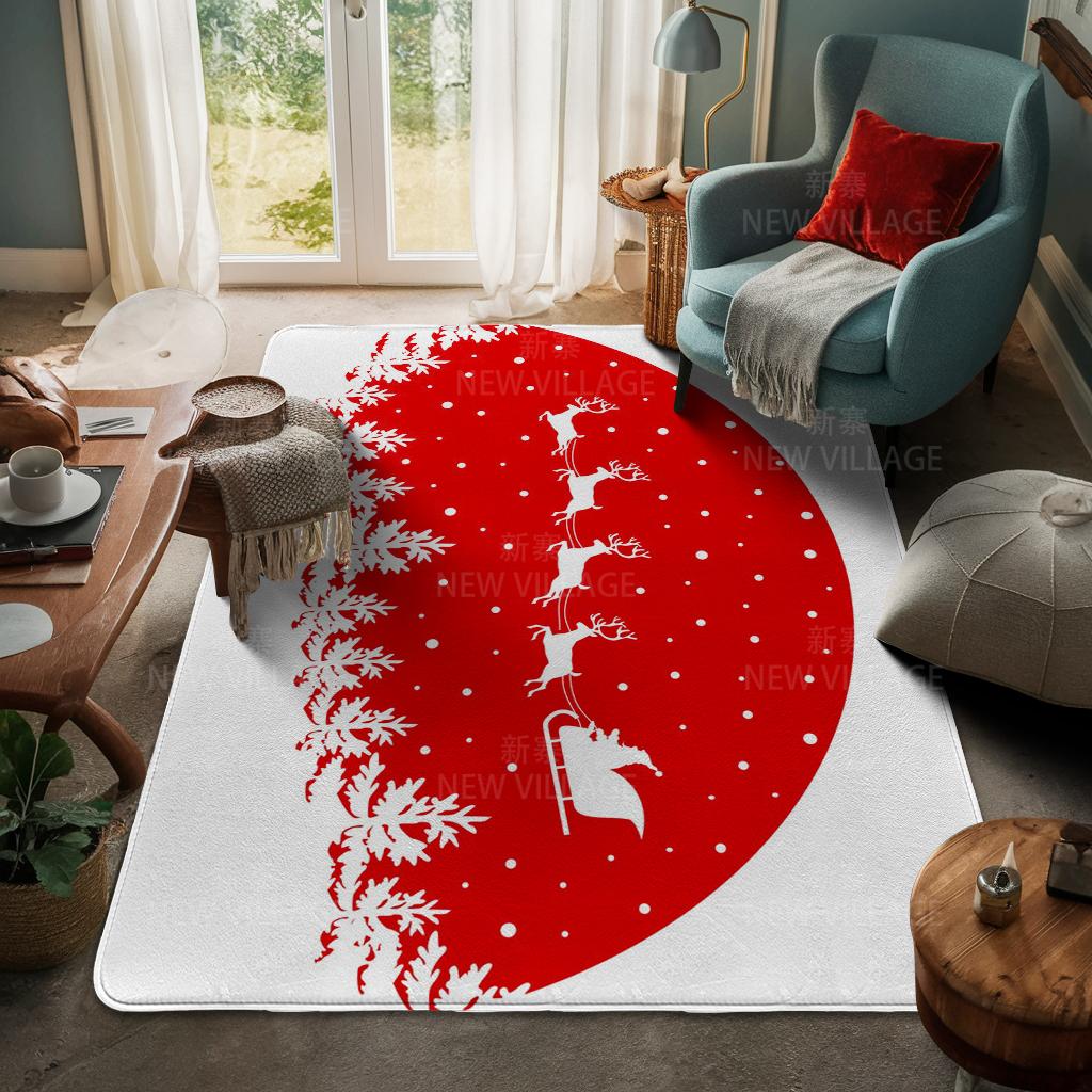 House Entrance Carpet Home Door Mat Living Room Bath Foot Bathroom Non-slip Water Absorption Rugs Bath Merry Christmas Winter