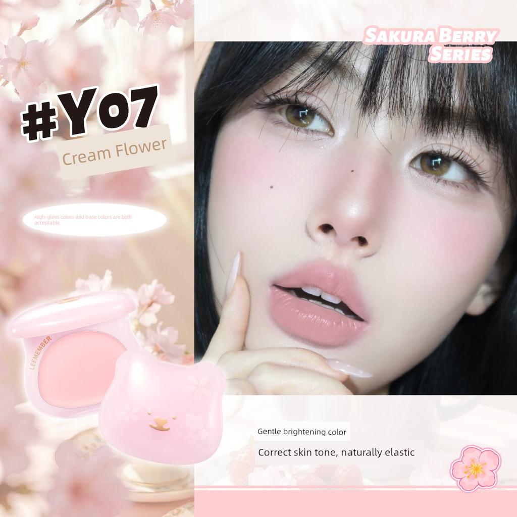 Leemember Lip and Cheek Dual-Use Blush Cream Cherry Pink Berry Series Cream Blush Multi-Use Cream