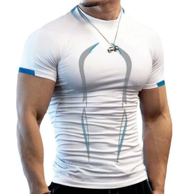 Summer Men's Fitness Sports Training Breathable Short Sleeve Quick Drying Clothes Men's Sports Fashion Short Sleeve T-Shirt