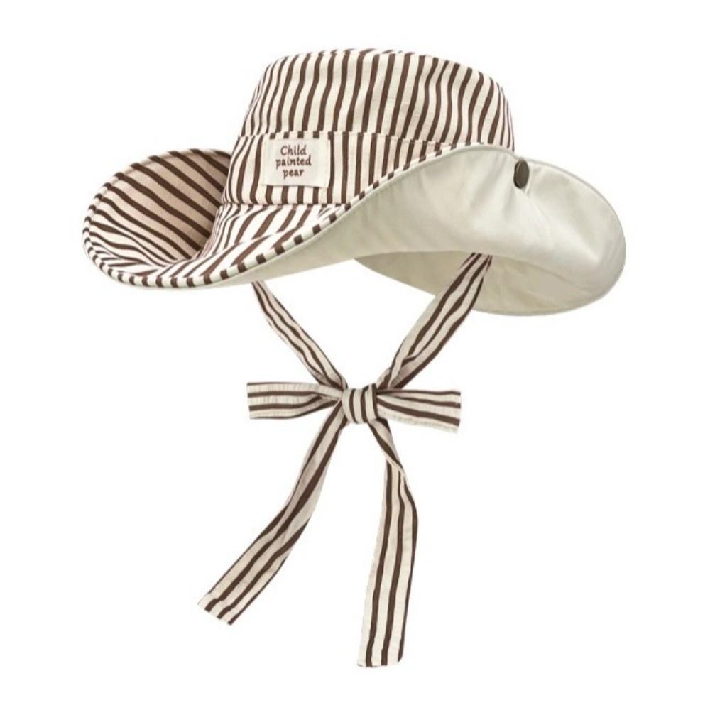 UV Protection Reversible Bucket Hat Wide Brim Fishmen Hat Fashion Striped Sun Hat Summer