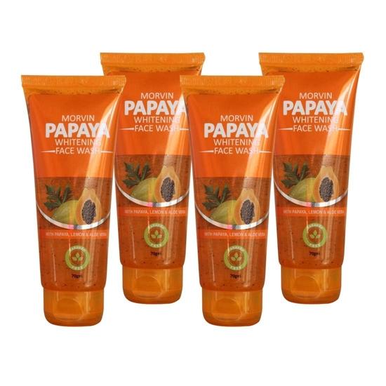 Morvin Papaya Whitening Face Wash 70gm-Pack Of 4.