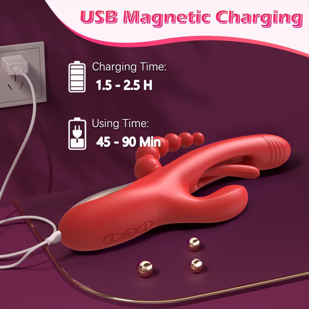 Rabbit Tapping Vibrator G-Spot Patting for Women 3 In 1 Clitoris Clit Stimulator Powerful 21 Modes Sex Toy Female Goods Adults