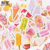 46 Sheets Ice Cream Stickers Mini Box, Sweet Style Journal Material, Student Stationery Album Decals