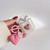Various Cute Bear Heart-shaped  Bow tie Beige Case For Airpods 4 Earphone Case For AirPods Pro 2nd 3 1 2 Earphone Charging Box Keychain Lanyard