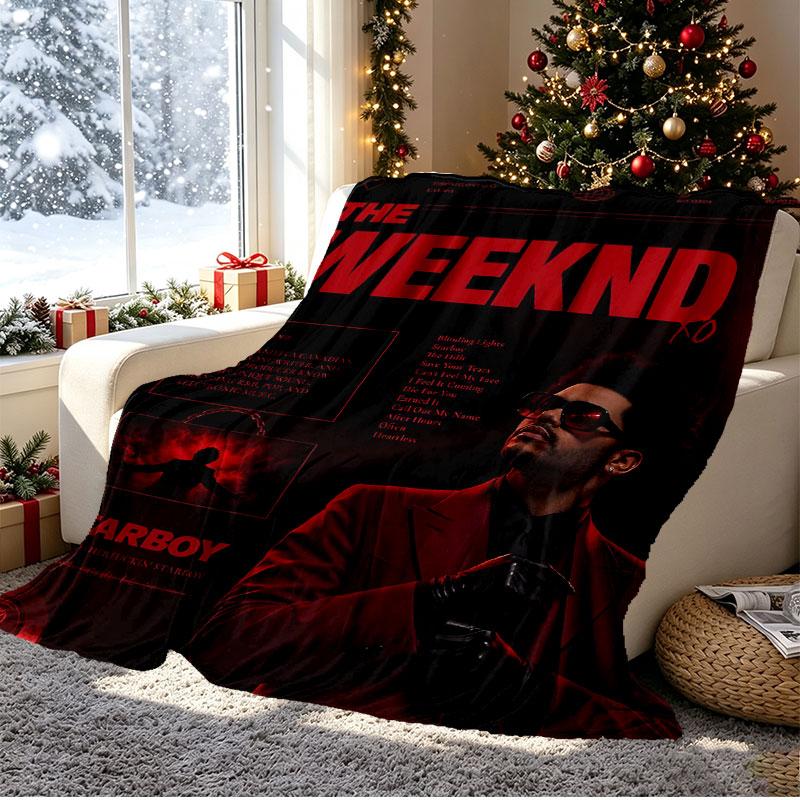 The Weeknd R&B Pattern Blanket for Home Decoration, Bed, Sofa, Car Travel, Camping, Suitable for All Seasons, Birthday Christmas Gift