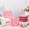20 stuks Mini Cadeautasjes met Handvatten - Perfect voor Bruiloften, Babyshowers, Verjaardagen & Sieradenopslag - Roze Kraftpapier (4X5X2 Inch) Kleine Cadeautasjes