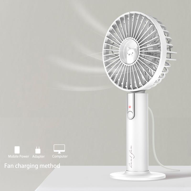 Portable Handheld Fan USB Rechargeable Battery Adjustable Three-block Wind Speed Cooling Cooling Desk Outdoor Travel