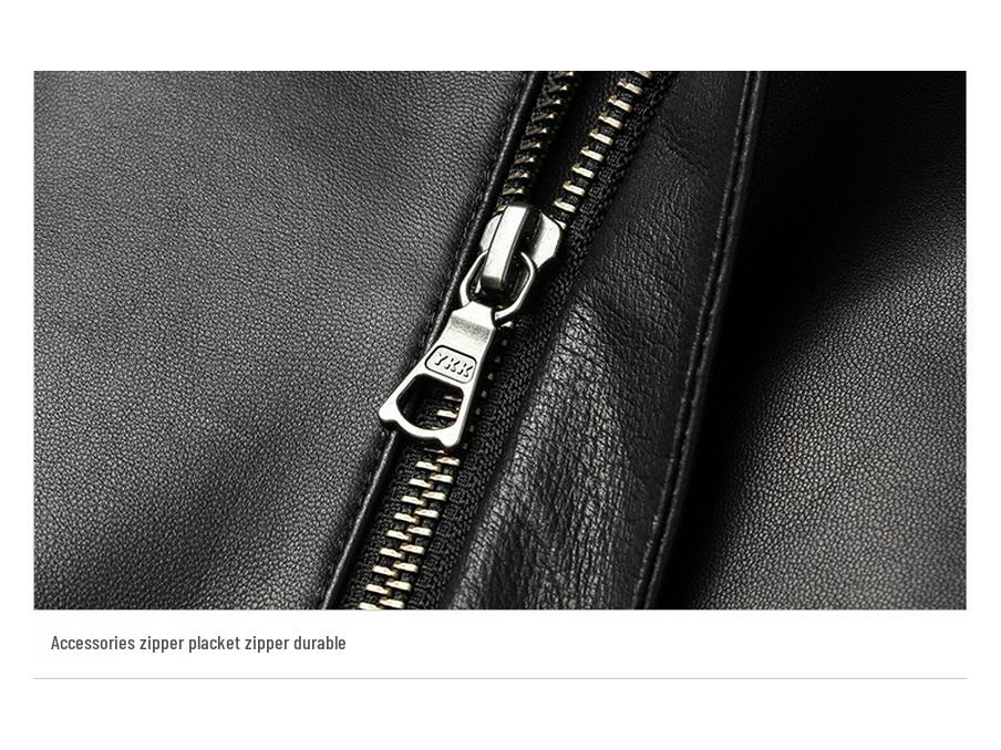 Men's Genuine Lambskin Hooded Leather Jacket, Slim Fit, Mid-Length Outerwear