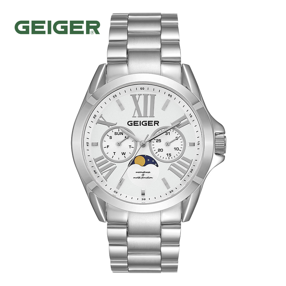 

Мужские металлические часы Geiger GE8042WSS Moon Phase Ballmond 45x42 мм