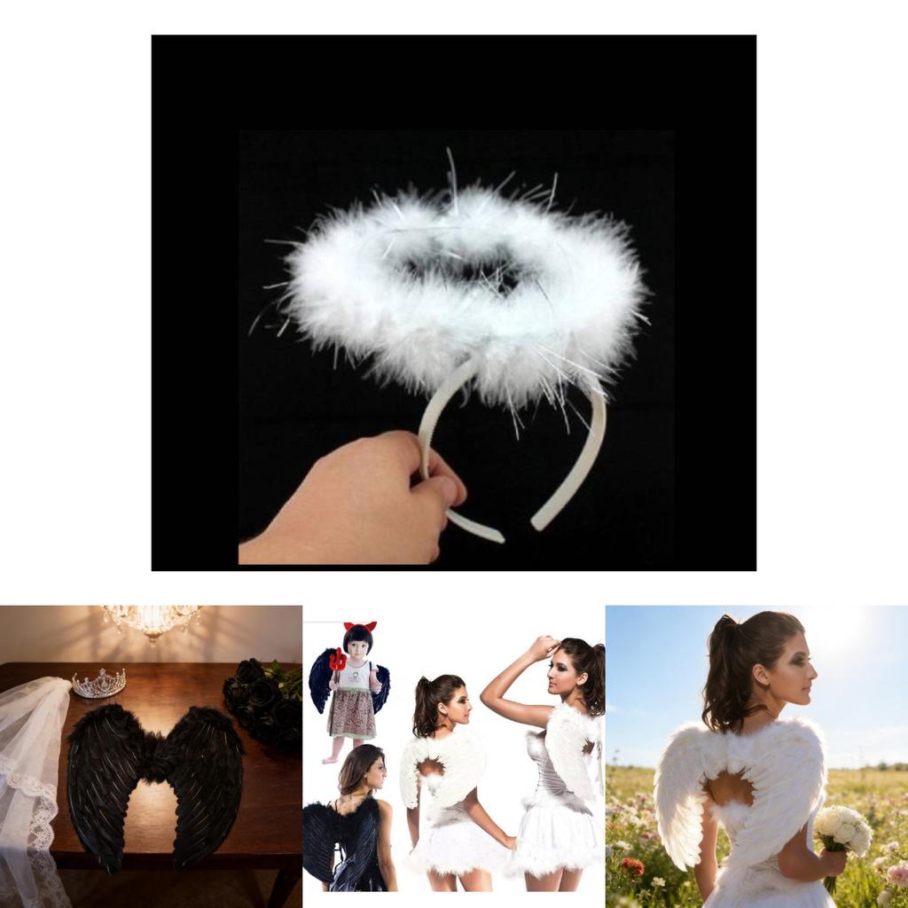 Angel Wings Cosplay Prop With Feather And Cardboard For Stage Performances