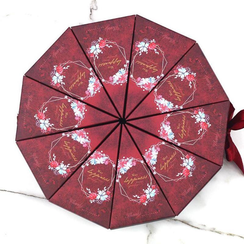 10 PCS/Lot Triangle Shape Wedding Party Favor Boxes Creative Chocolate Candy Storage Packaging Boxes Cake-shaped Sugar Boxes