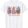 Easter Gnomes Holding Eggs and Bunny Graphic Tee Tis The Season Spring Vacation T-Shirt