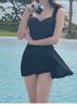 Women's Sexy Sporty Solid Color Strappy One-Piece Swimsuit - Slim-Fit Backless Hot Spring Swimwear